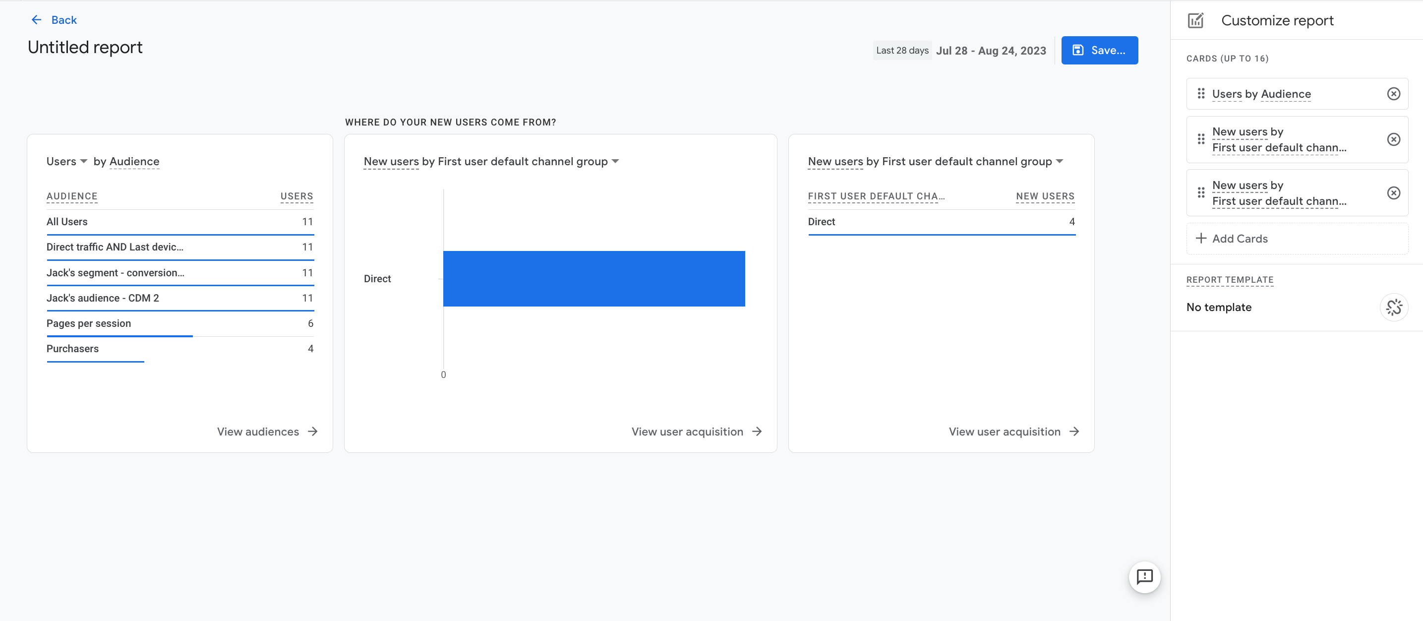  ga4 create an overview report analytics help