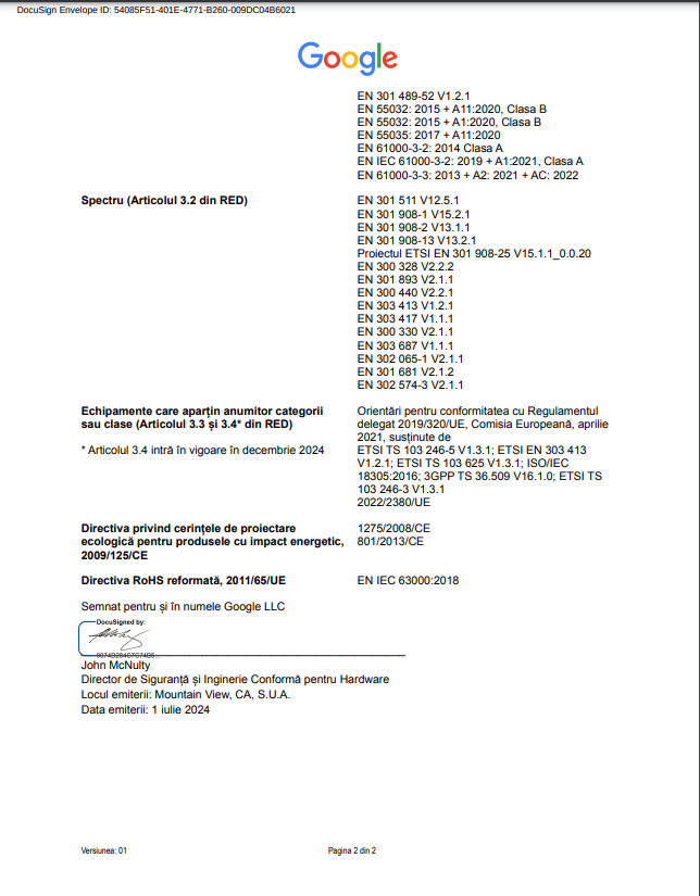 EU Declaration of Conformity page 2 