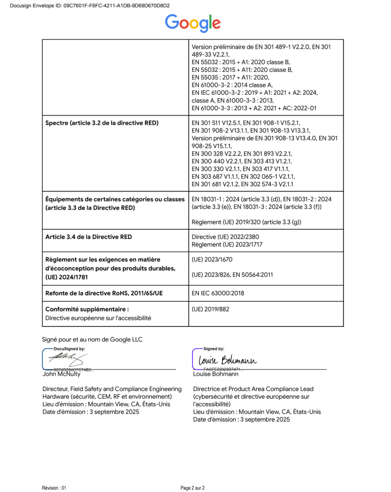 EU Declaration of Conformity page 2