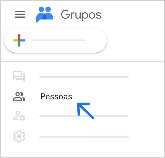 Localize a opção "Pessoas" à esquerda.