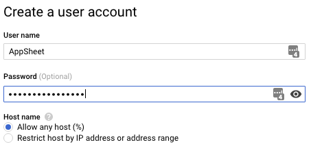 Create a MySQL database hosted in Google Cloud - AppSheet Help