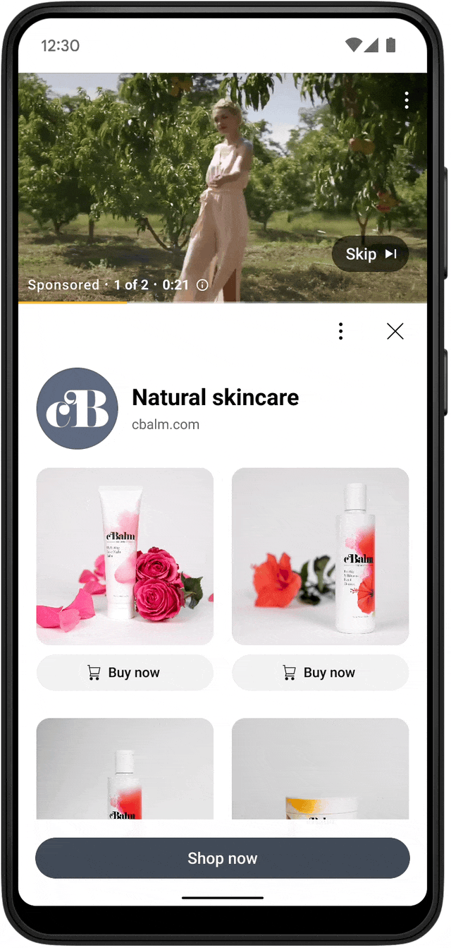 Gif showing an example of checkout on Merchant