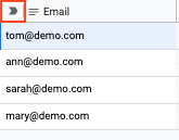 Label icon in Email column header