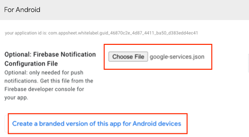 Firebase information for Android white label app