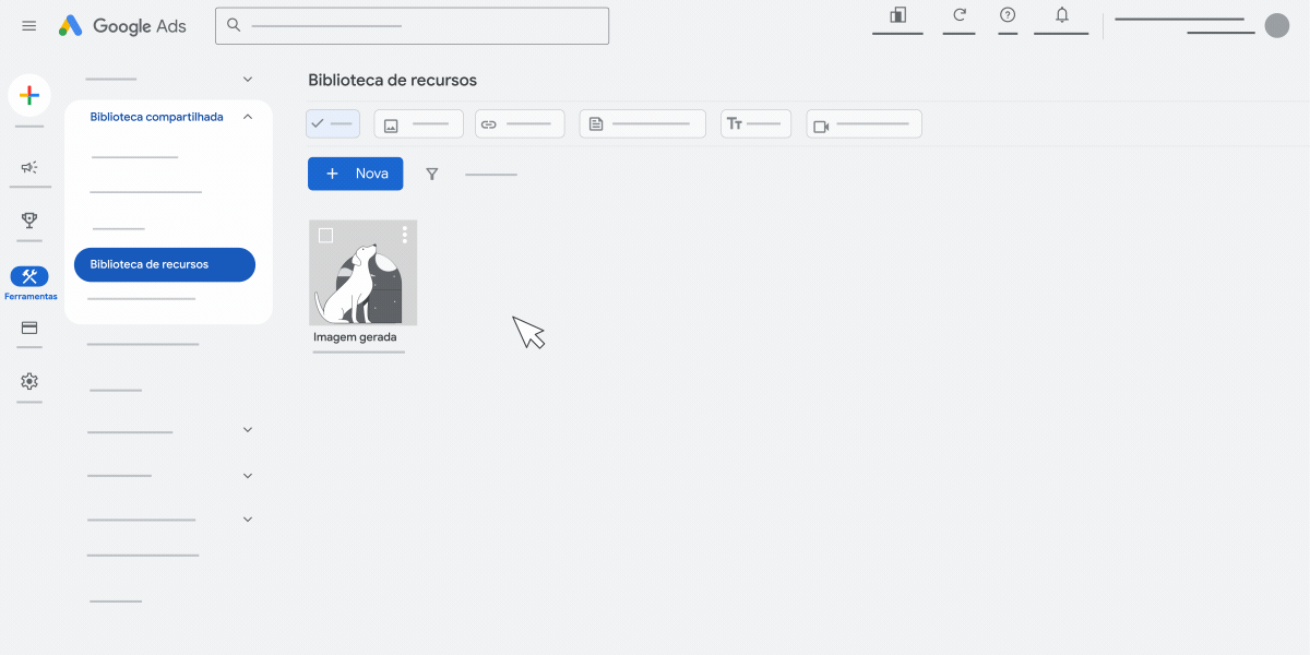 Animação mostrando como editar uma imagem específica no Google Ads.
