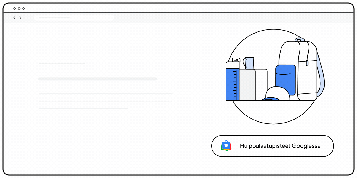 Animaatio Googlen Arvostettu kauppias ‐merkistä tietokoneella
