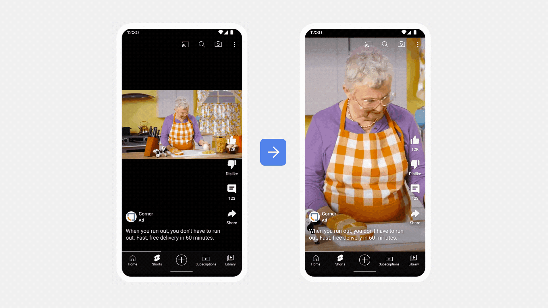 A video ad and its flipped version next to it.