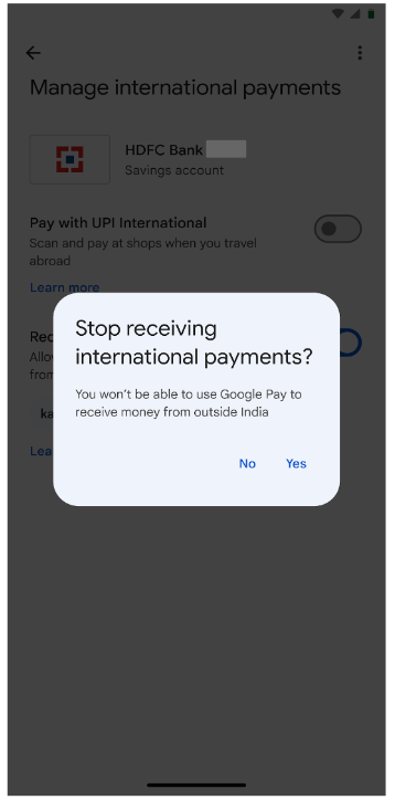 Unable to receive international payments