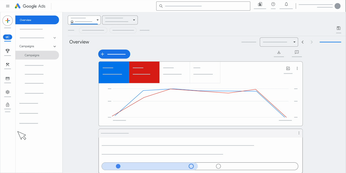 An animation of a mouse clicking the Resume campaign draft menu.