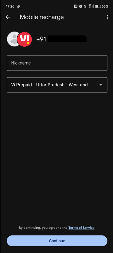 Nickname, operator and circle