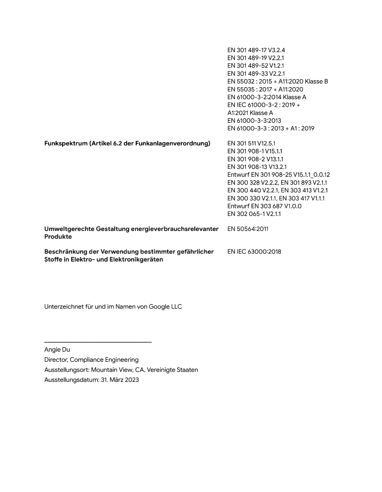 Konformitätserklärung für das Vereinigte Königreich Seite 2