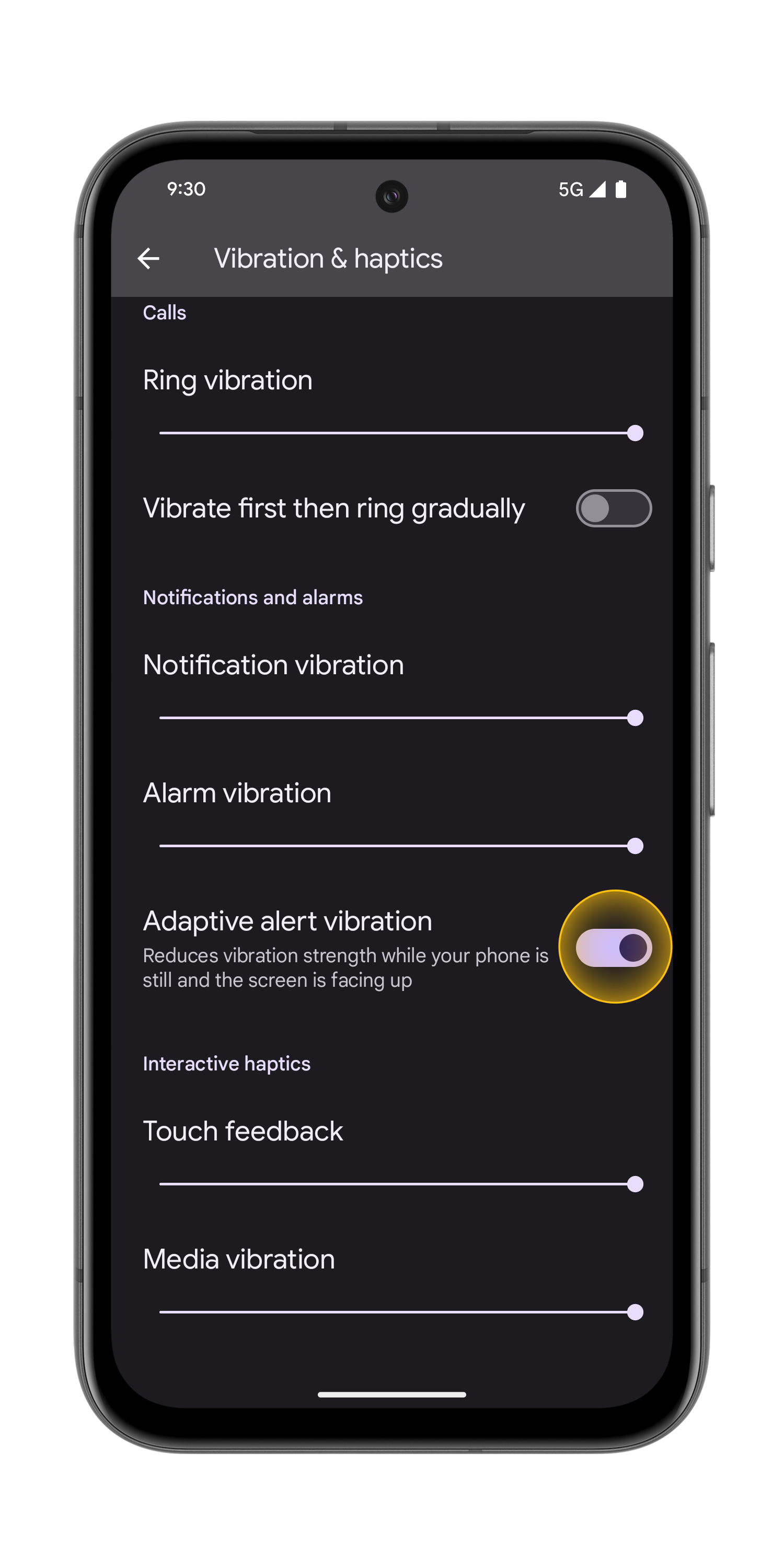 Change your vibrate settings Step 6