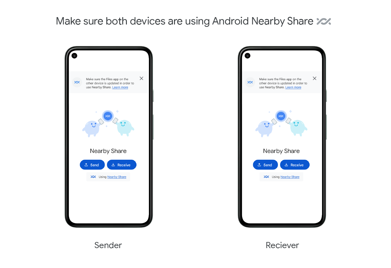 Share files or apps with Nearby Share - Files by Google Help