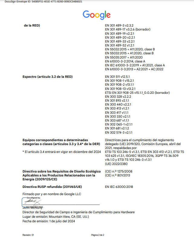 EU Declaration of Conformity page 2