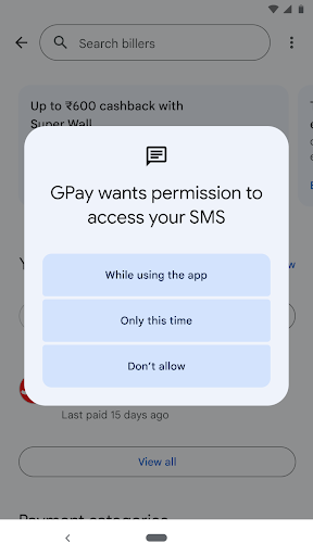 Allow the access to your SMS