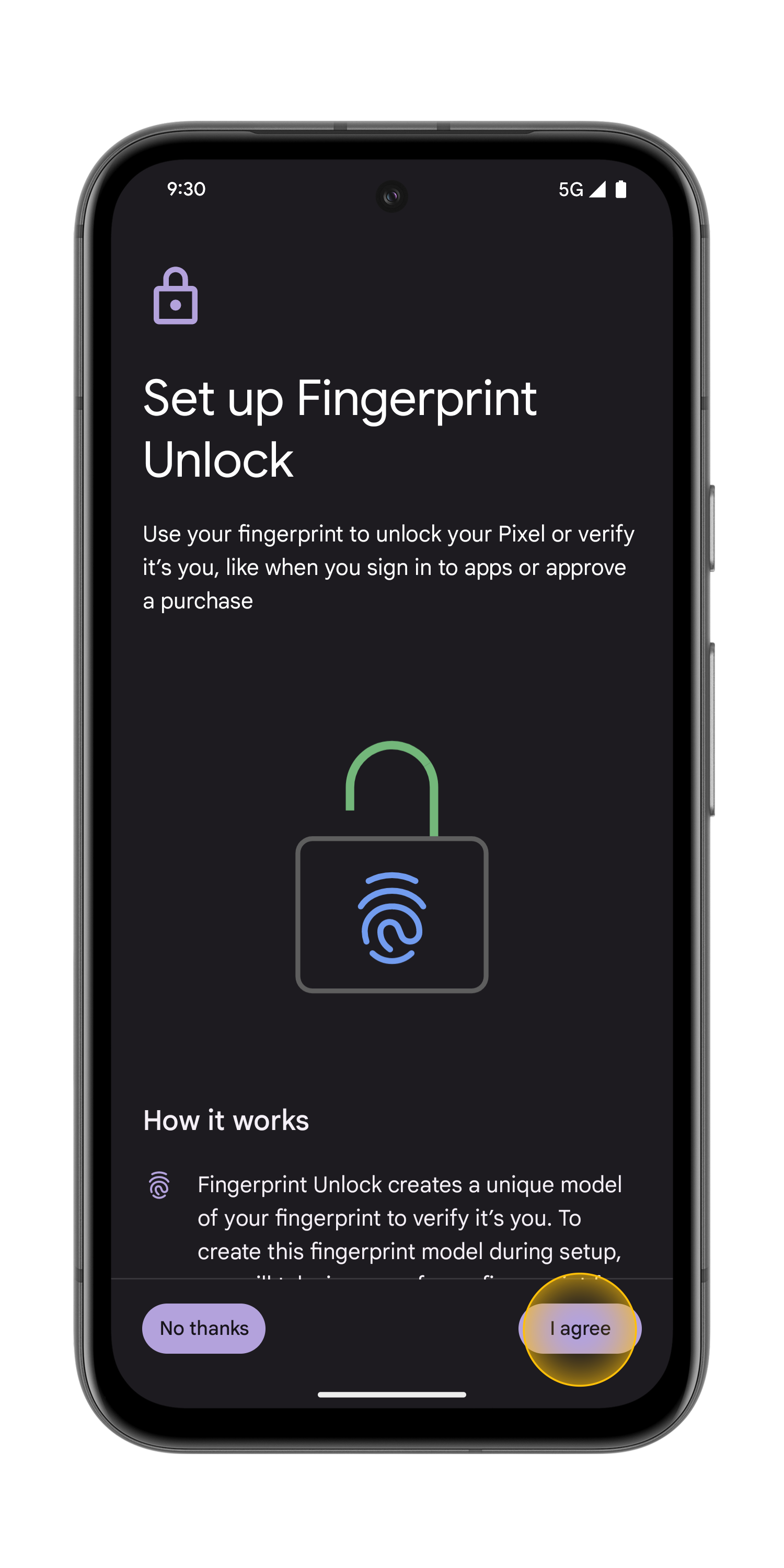 Set up Fingerprint Unlock Step 5