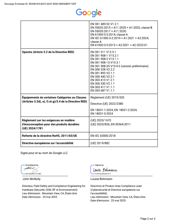 EU Declaration of Conformity page 2