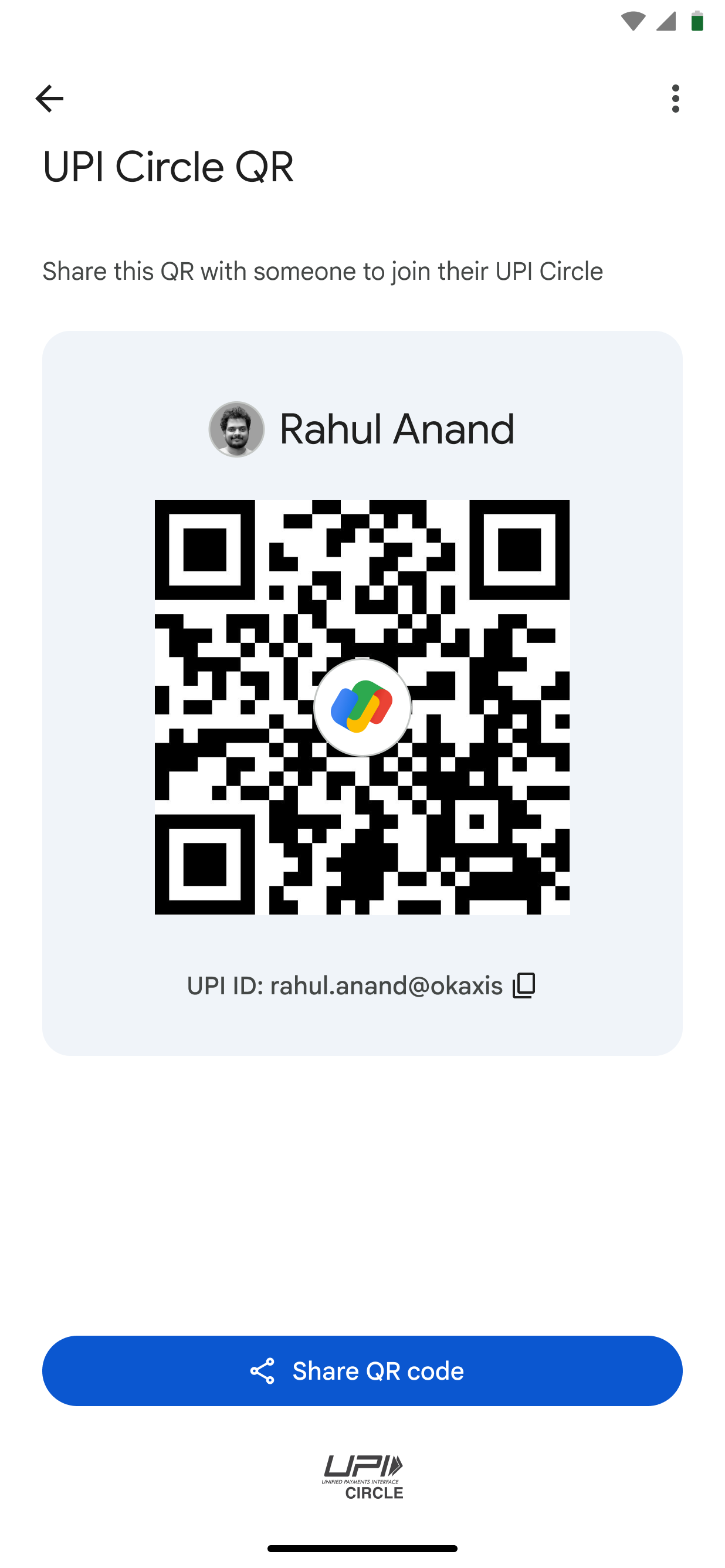 Dependant shows QR code to Payer