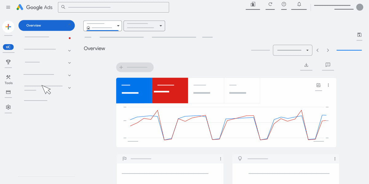 An animation showing how to open the image editor in Google Ads.