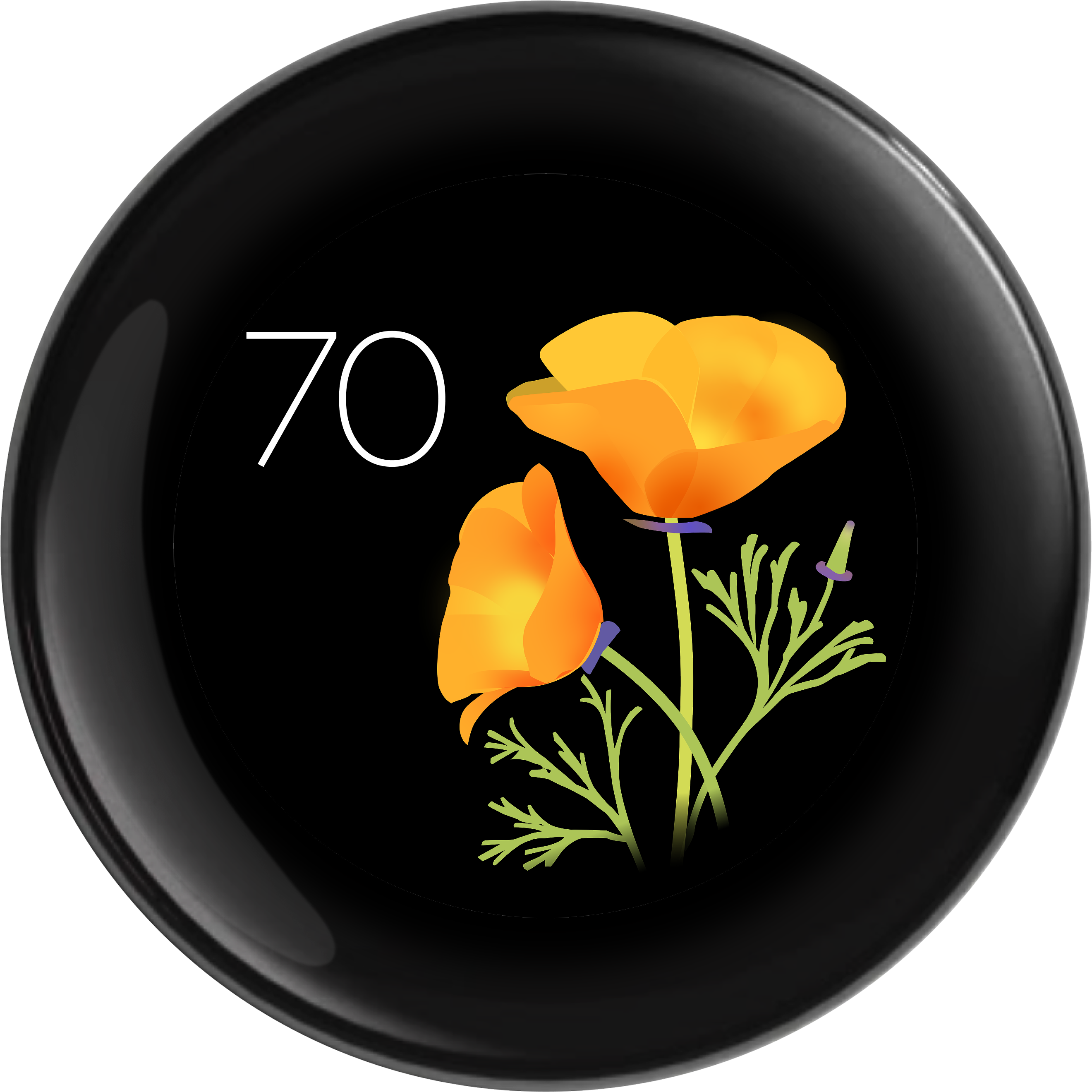 Seasonal art variant of the Nest Thermostat Farsight face 