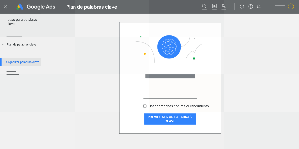 Acerca de la organización de palabras clave en Planificador de palabras
