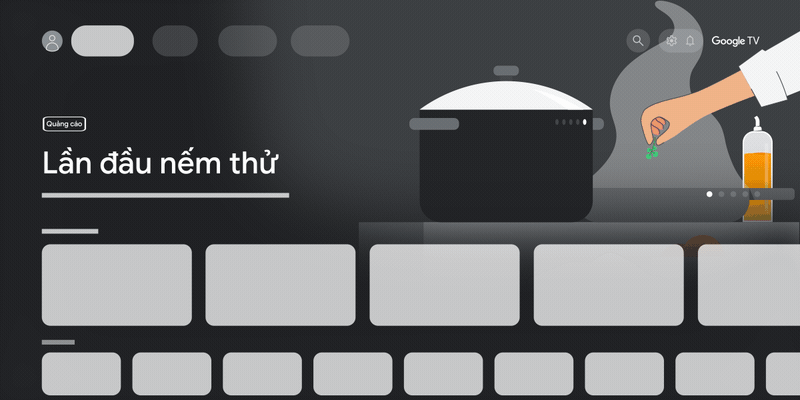 Ảnh động này mô tả tính năng tự động phát của Google TV.