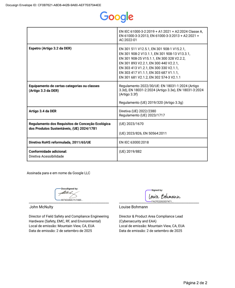 EU Declaration of Conformity page 2
