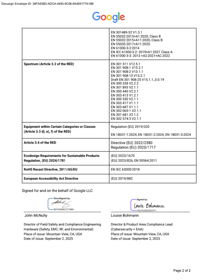 EU DoC Pixel 9 Pro GEC77 p2