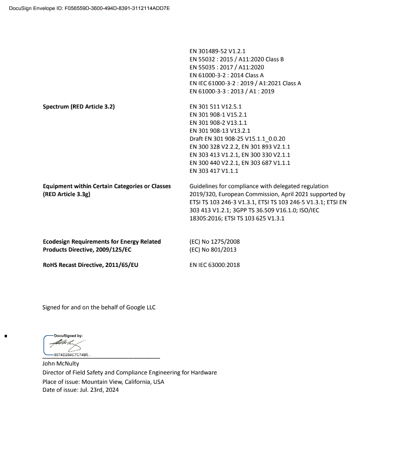 EU Declaration of Conformity page 2