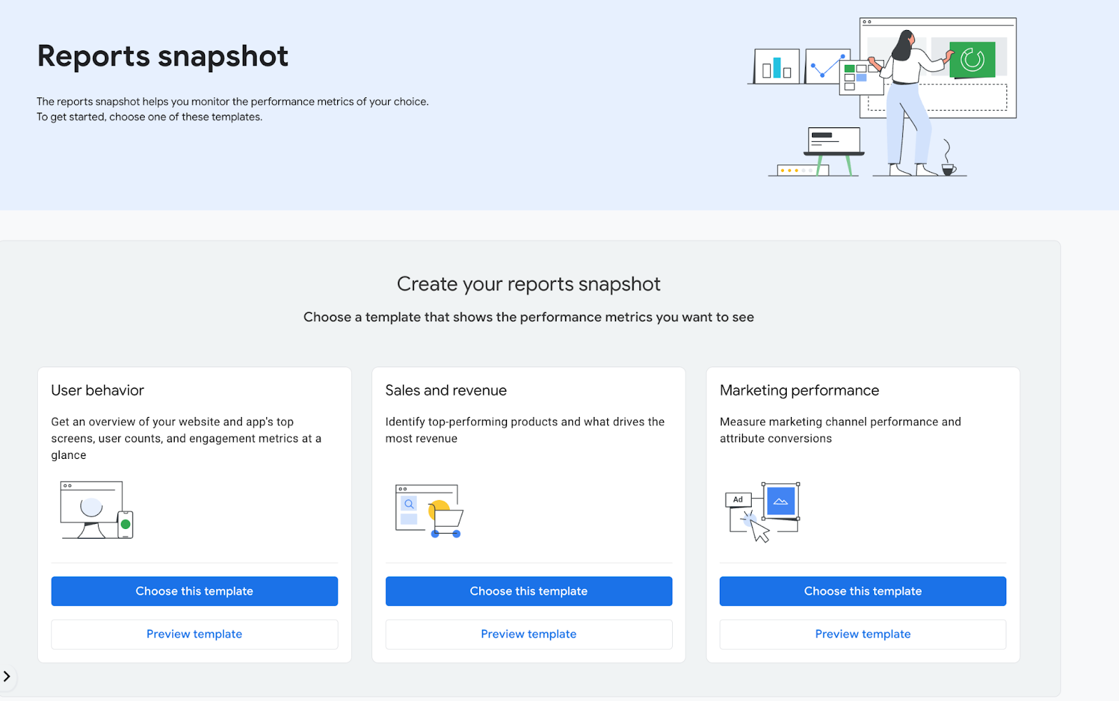 GA4 快照模板 Reports snapshot now supports templates.