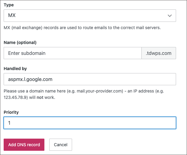Set up MX records Google Workspace Admin Help