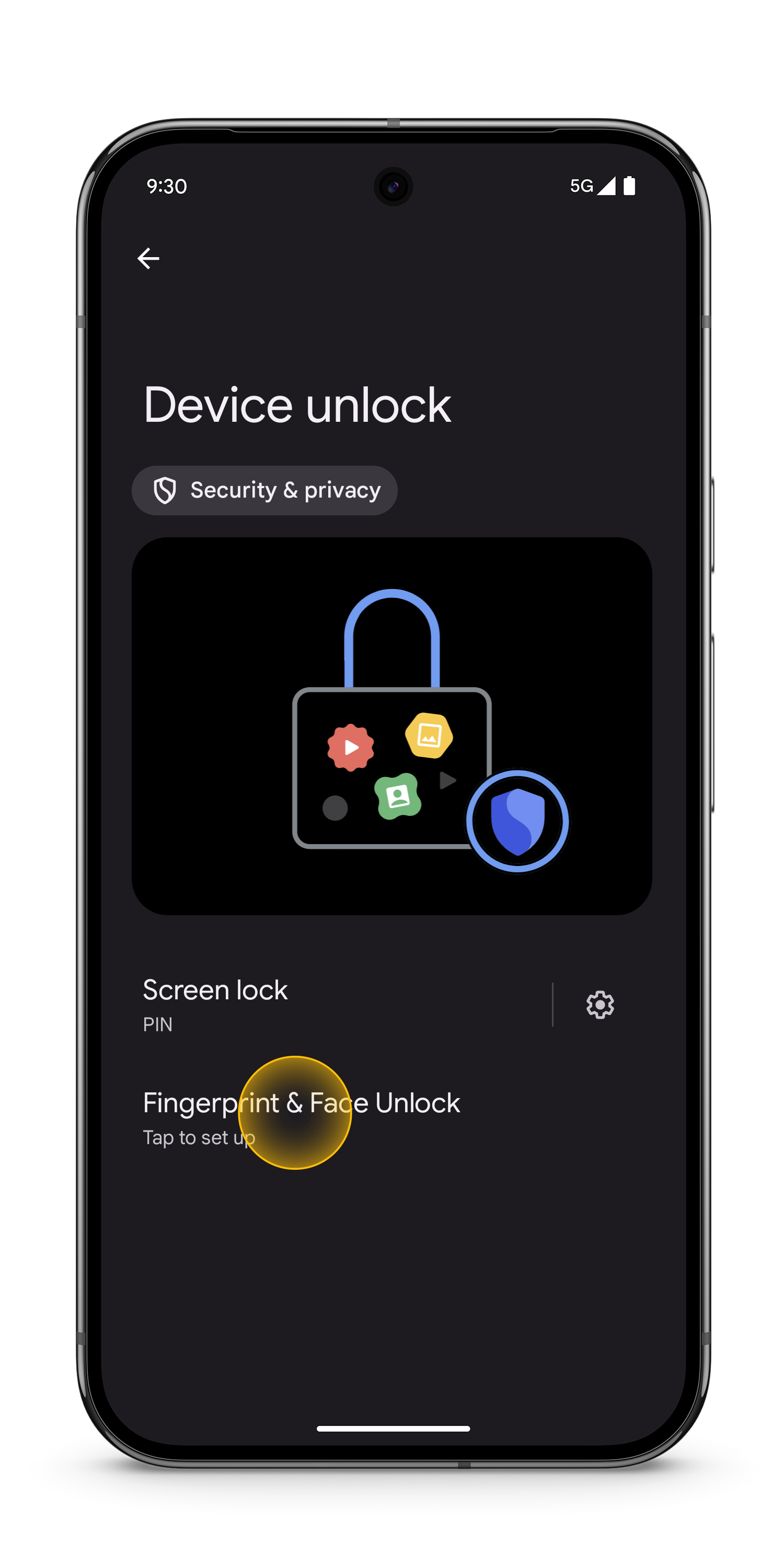 Set up Fingerprint Unlock Step 3