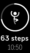 A reminder to move with 63 steps to go