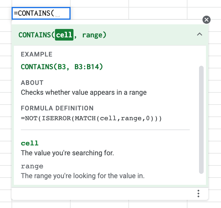 Function List Google Sheets