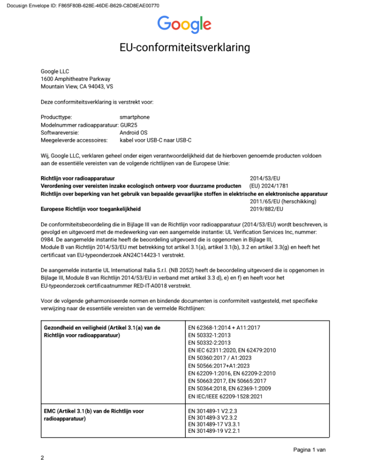EU DoC Pixel 9 GUR25 p1