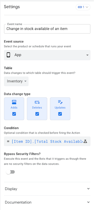 Data change event for adds only