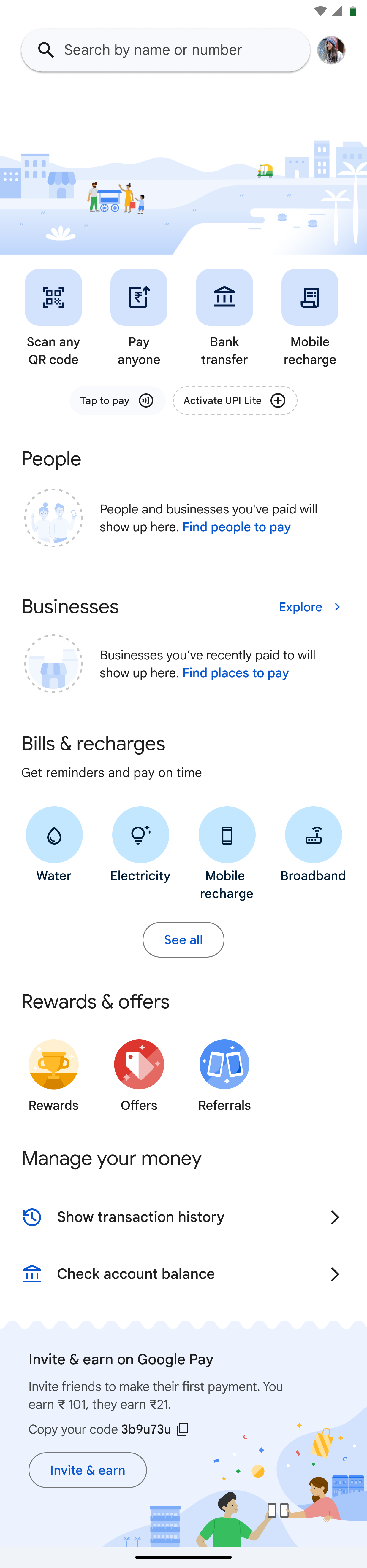 Google Pay profile