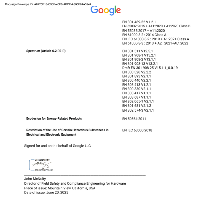UK Declaration of Conformity page 2