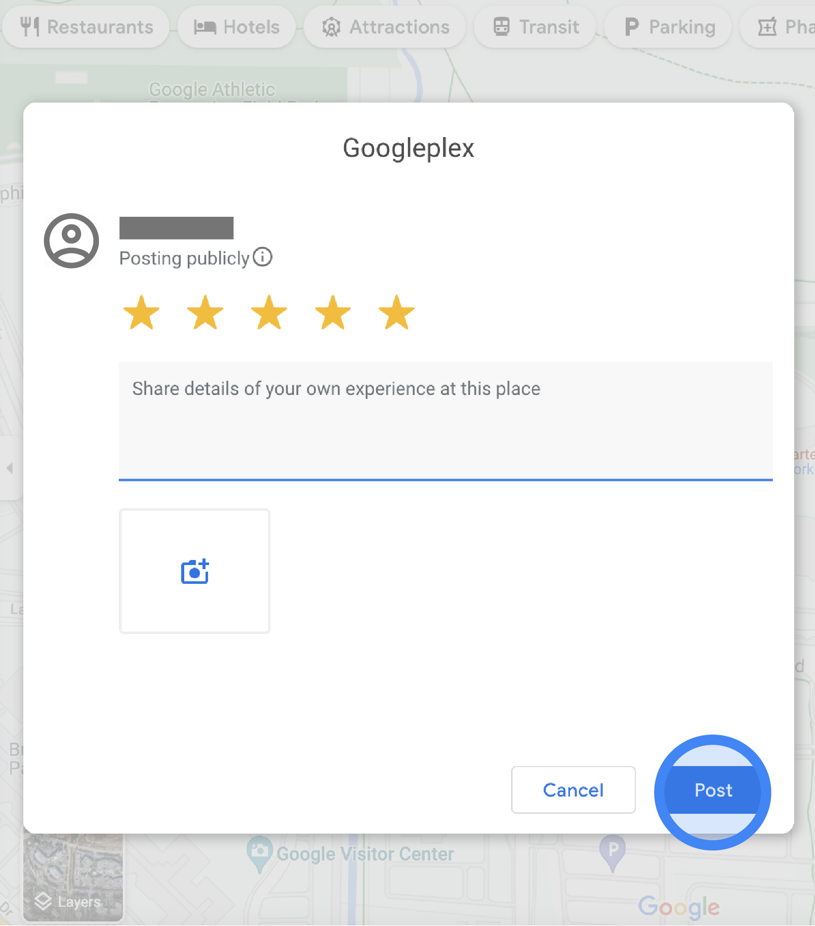 Omkleden Het begin een Google Maps-reviews en -beoordelingen toevoegen, bewerken of verwijderen -  Computer - Google Maps Help