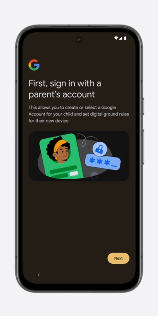 Set up a child account on a Pixel phone Step 3