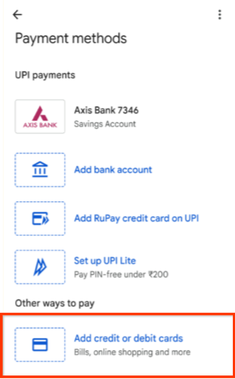 Payment methods