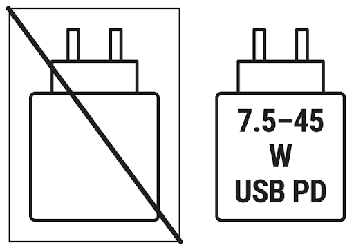 Зарядное устройство мощностью 7,5–45 Вт
