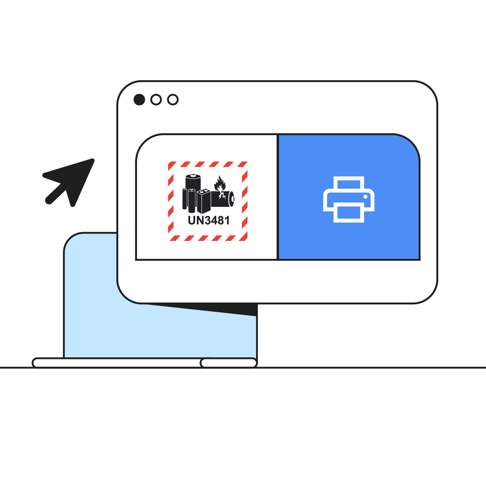 Obtain and trim the battery label