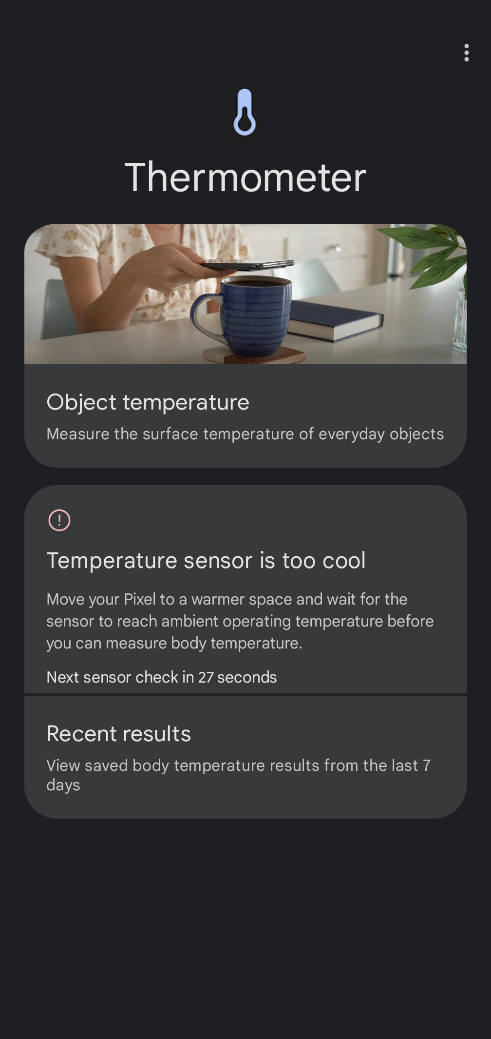 How do I take my temperature with my Pixel phone Fitbit Help Center
