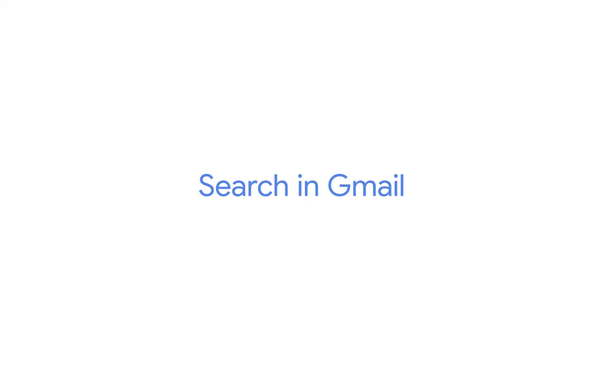 An animation of searching in Gmail on desktop