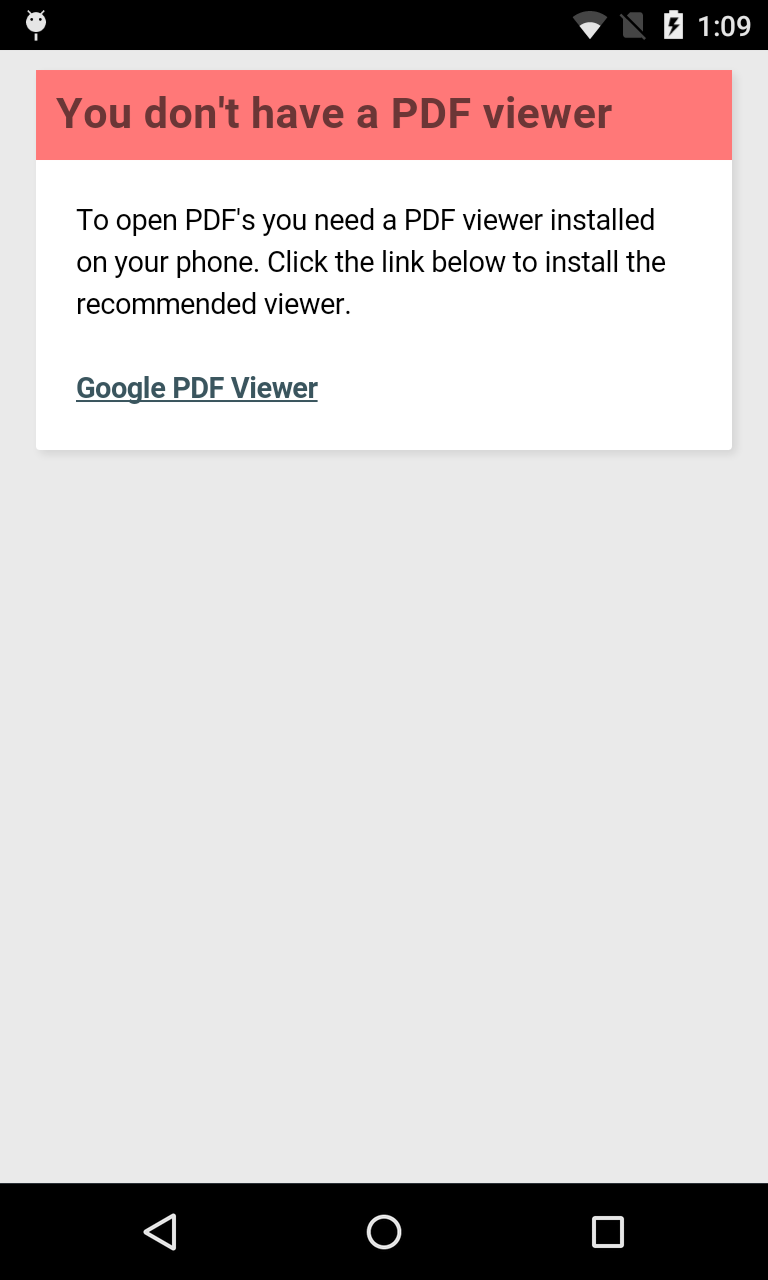 You don't have a PDF viewer message