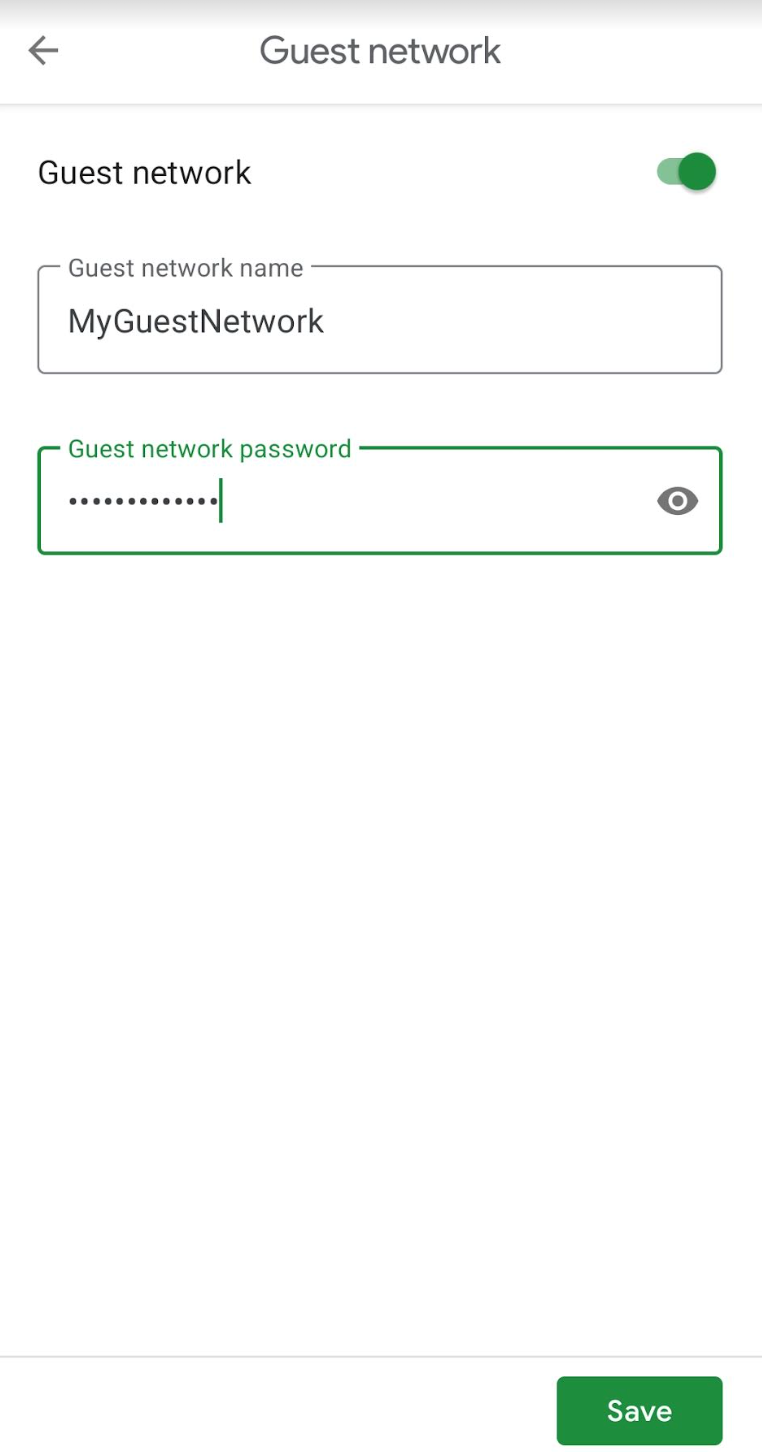 edit guest network name and password