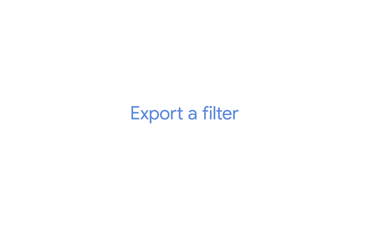 An animation showing how to export a filter in Gmail