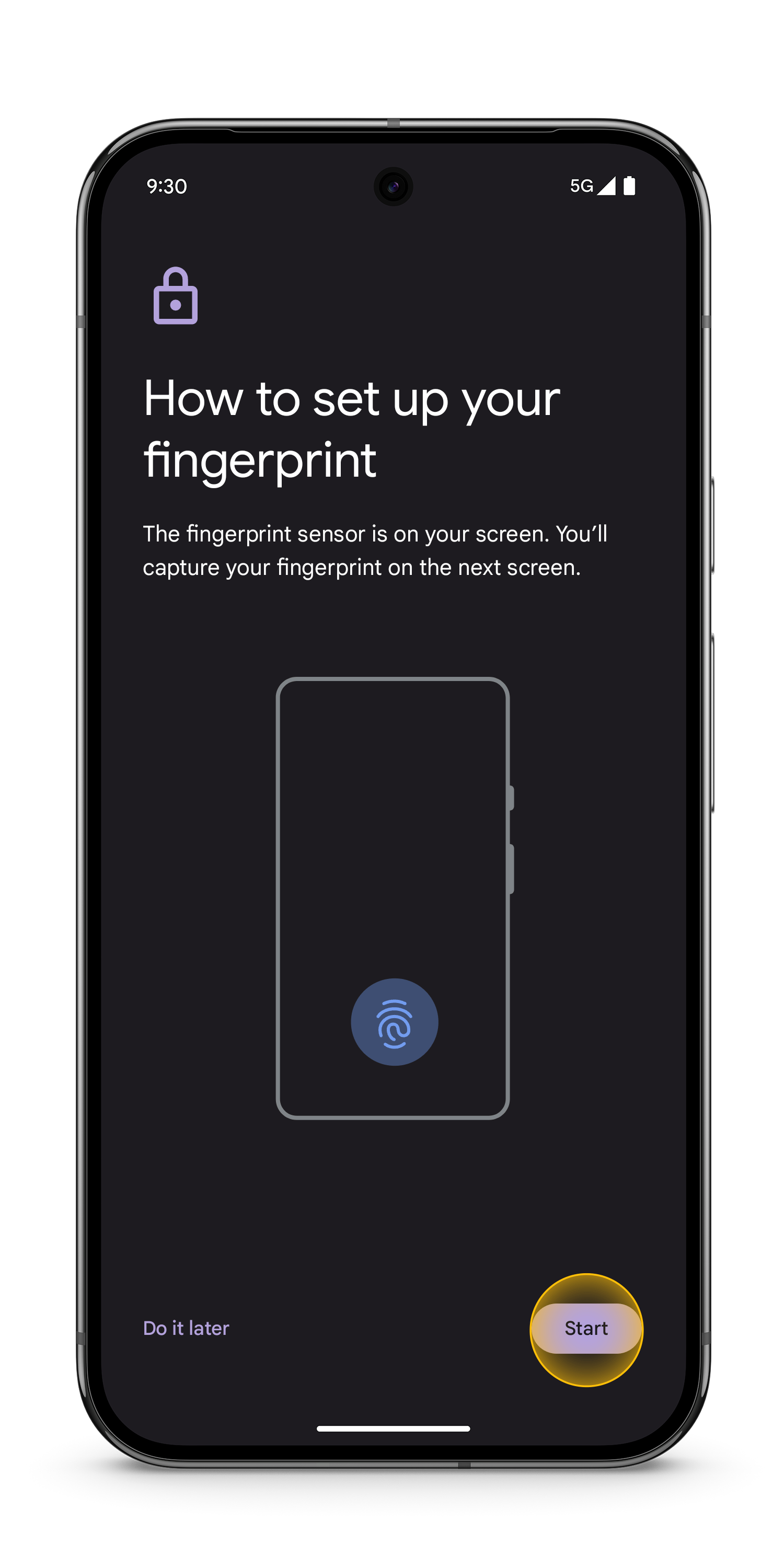 Set up Fingerprint Unlock Step 6