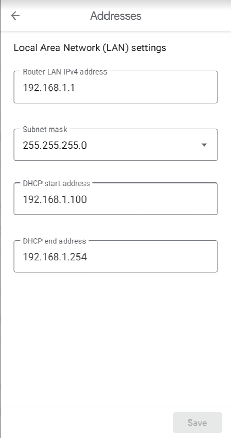 LAN settings